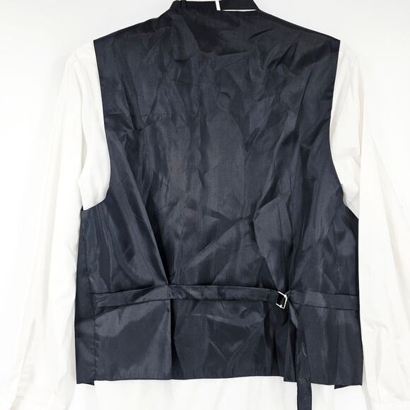 Ferrecci Uomo Mens Black Diamond Vest Tie Bowtie Set Size M 3716 - Picture 5 of 12